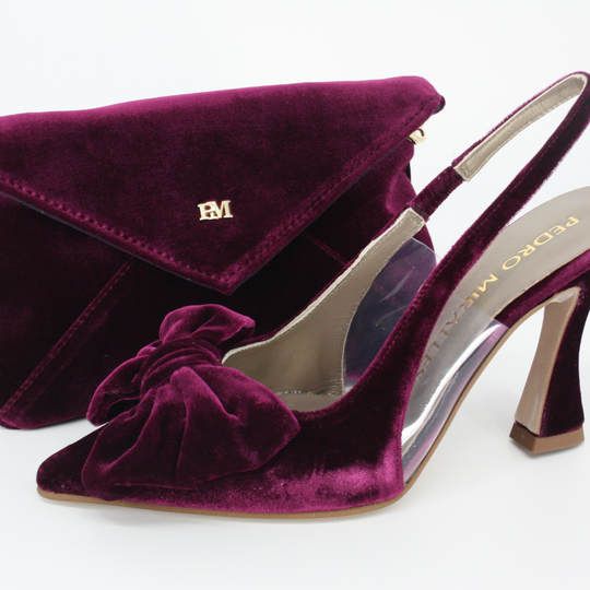 Pedro Miralles MOS Burgundy Envelope Clutch