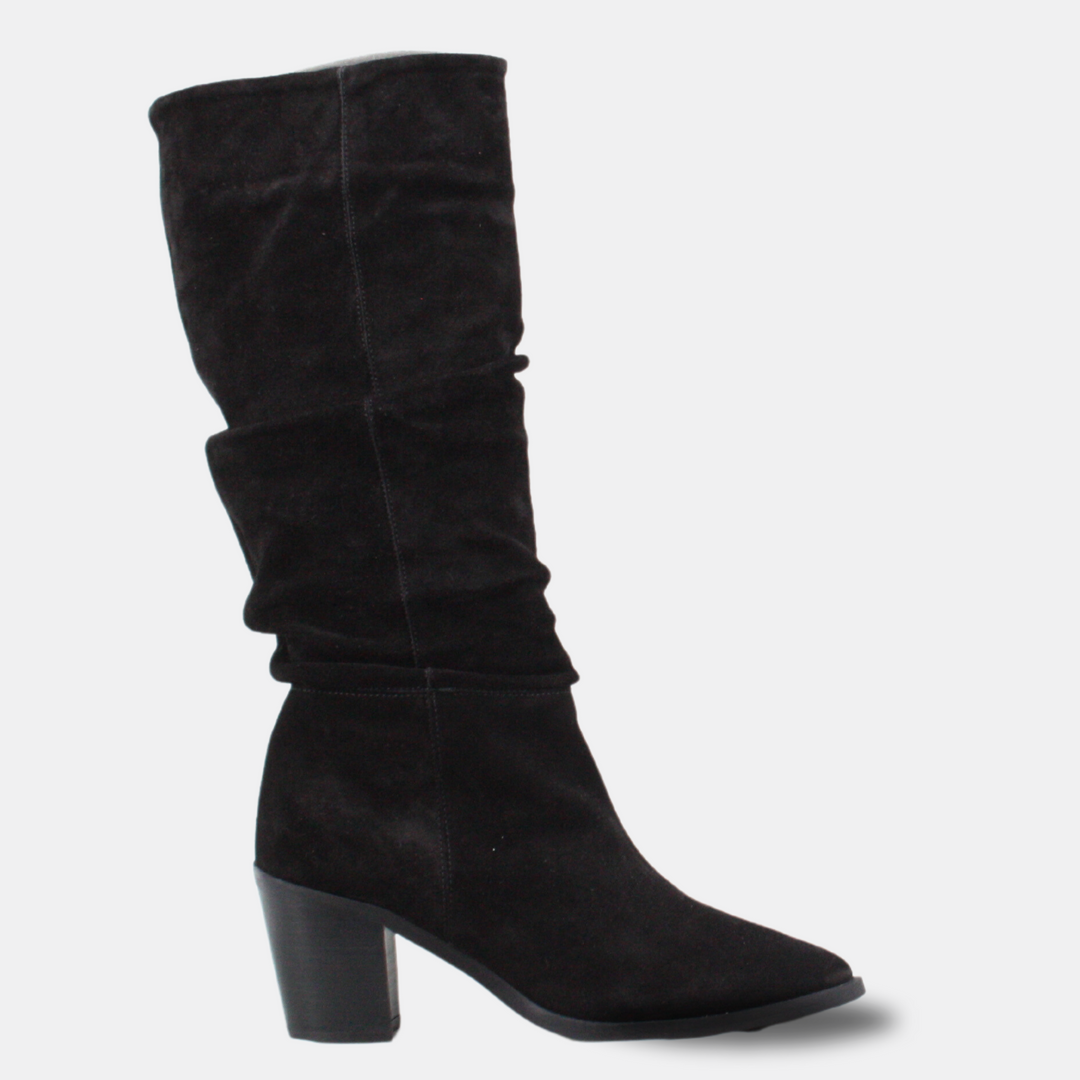 Alpe CINDY Black Suede Knee High Black Boots