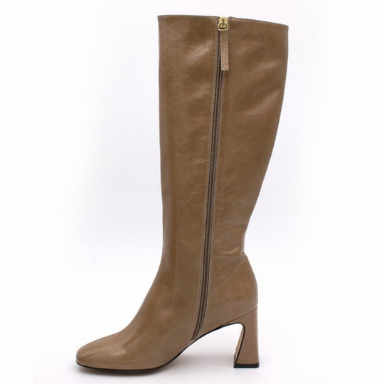 Angel Alarcon JATA Taupe Patent Knee-High Boots