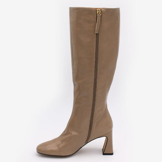 Angel Alarcon JATA Taupe Patent Knee-High Boots
