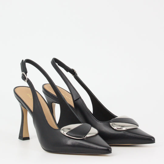 Bruno Premi HERA Black Leather Jeweled Heel