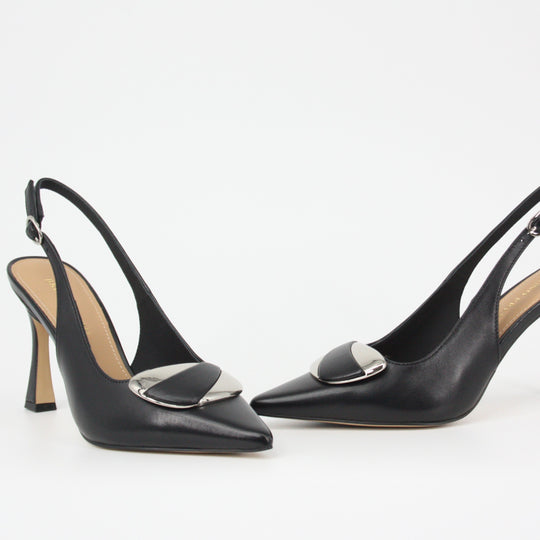 Bruno Premi HERA Black Leather Jeweled Heel