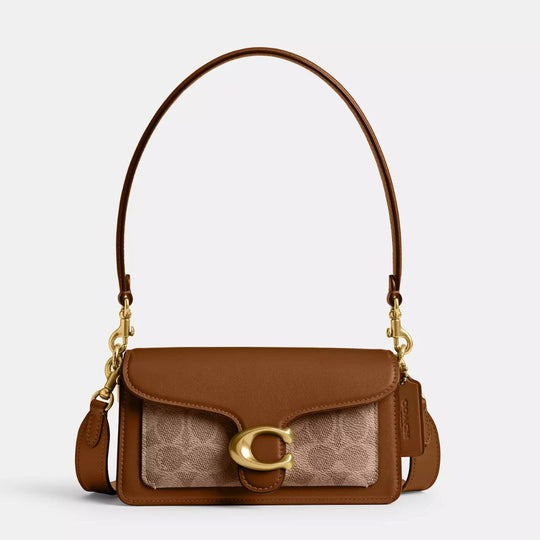 Coach TABBY 20 Tan/Brown Clutch Bag