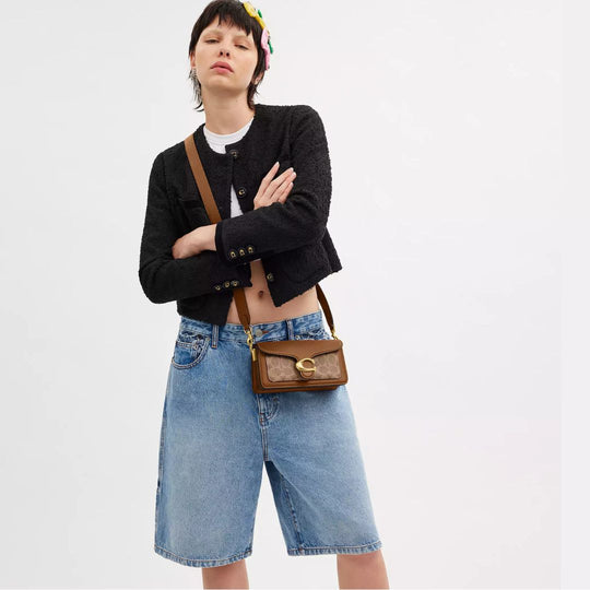 Coach TABBY 20 Tan/Brown Clutch Bag