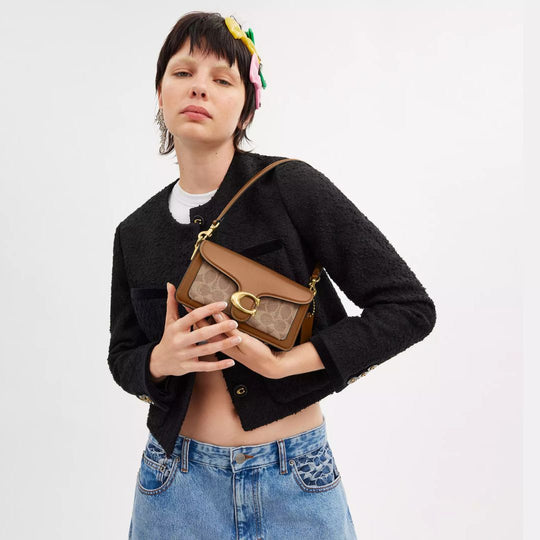 Coach TABBY 20 Tan/Brown Clutch Bag