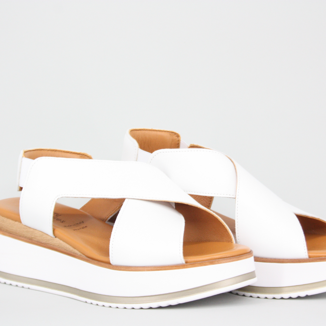 Gerry Mc Guire's Bianca White Leather Sandal