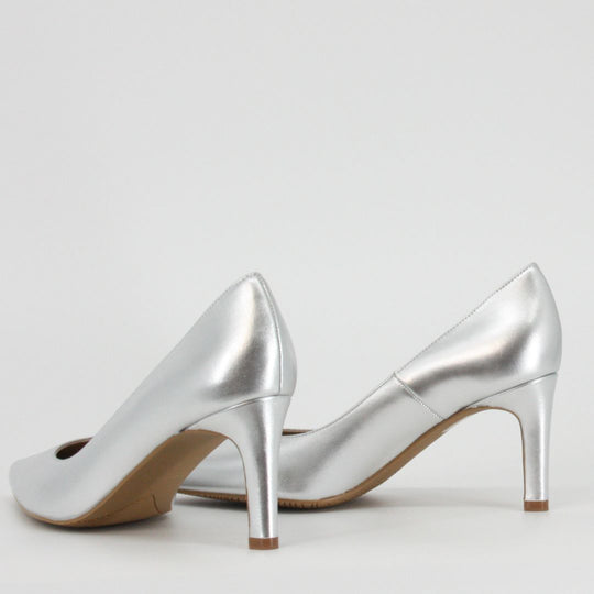 Gerry Mc Guire's EVIE Silver Leather Heels