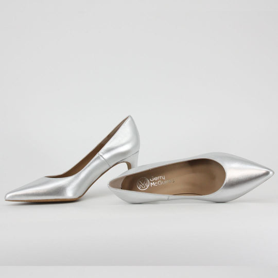 Gerry Mc Guire's EVIE Silver Leather Heels