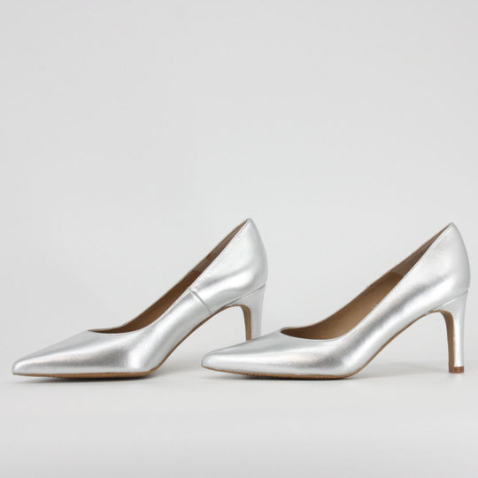 Gerry Mc Guire's EVIE Silver Leather Heels