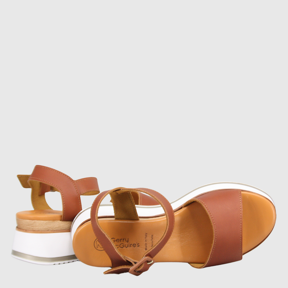 Gerry Mc Guire's Tiffany Tan Leather Sandal
