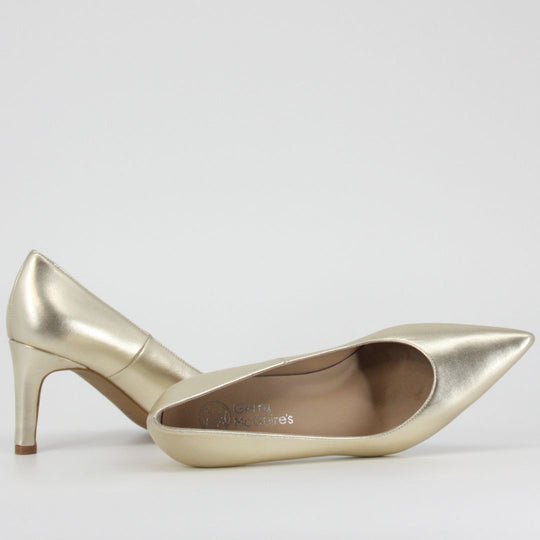 Gerry Mc Guire's EVIE Gold Leather Heels