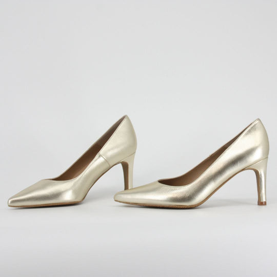 Gerry Mc Guire's EVIE Gold Leather Heels