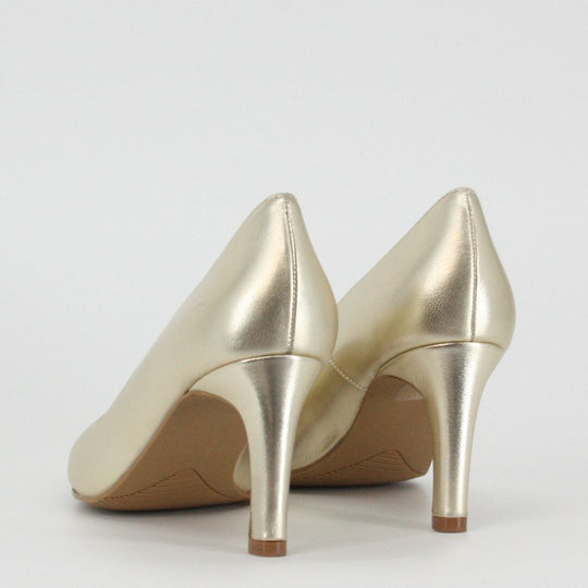 Gerry Mc Guire's EVIE Gold Leather Heels