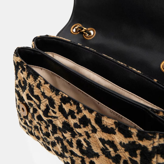 Guess GIULLY Animalier-Effect Velvet Crossbody