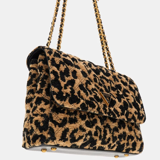 Guess GIULLY Animalier-Effect Velvet Crossbody