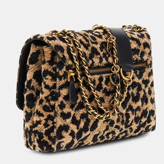 Guess GIULLY Animalier-Effect Velvet Crossbody
