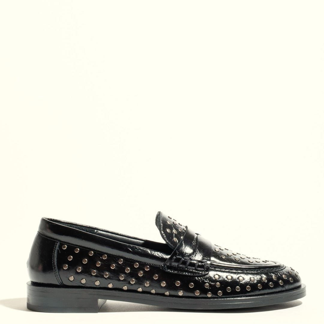 KMB EMELIA Studded Black Leather Loafers – Gerry McGuire's