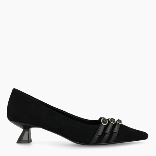 Lodi A-ROMA Black Suede Courts