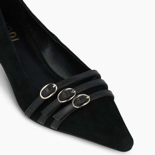 Lodi A-ROMA Black Suede Courts