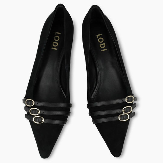 Lodi A-ROMA Black Suede Courts