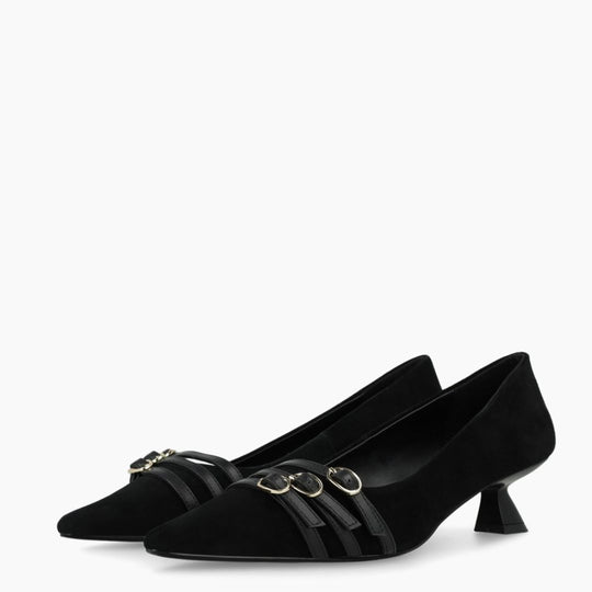 Lodi A-ROMA Black Suede Courts