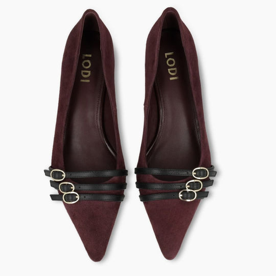 Lodi A-ROMA Burgundy Suede Courts