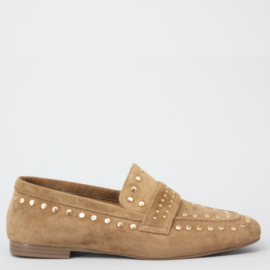 Lodi BE4771 Camel Suede Loafers