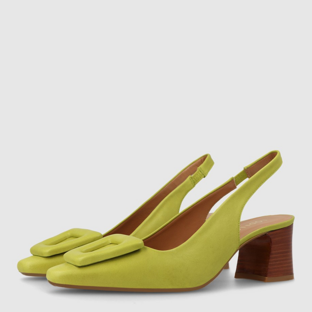 Lodi CLA4262 Lime Green Court Shoes