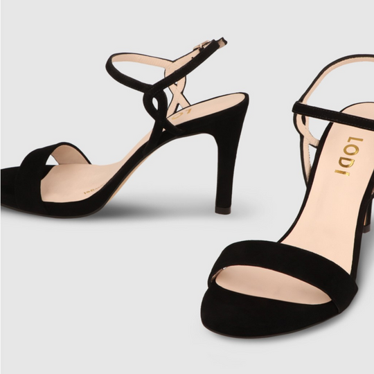 Lodi INCANNES Black Suede Sandals