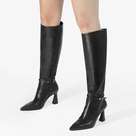Lodi RALESA Black Knee-high Leather Boots