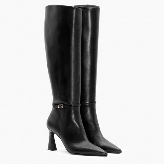 Lodi RALESA Black Knee-high Leather Boots