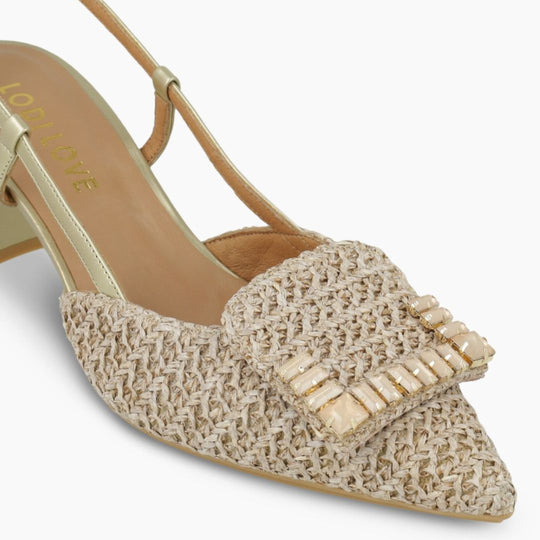 Lodi KYOKO Gold Pumps