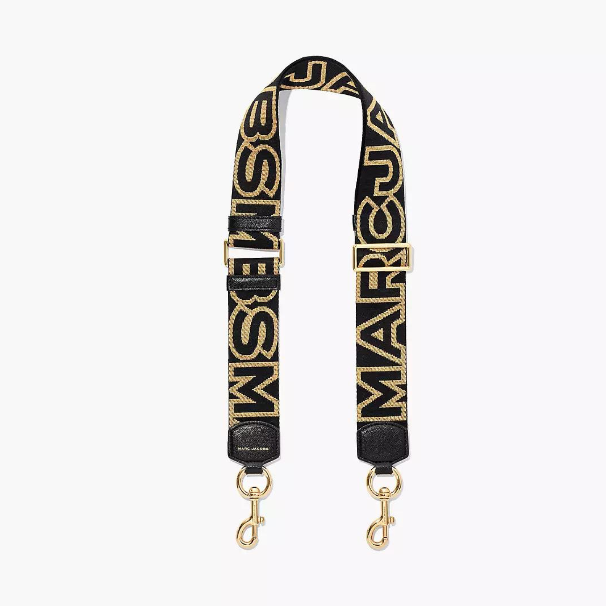 Marc Jacobs OUTLINE LOGO Black and Gold Webbing Strap Gerry McGuire s