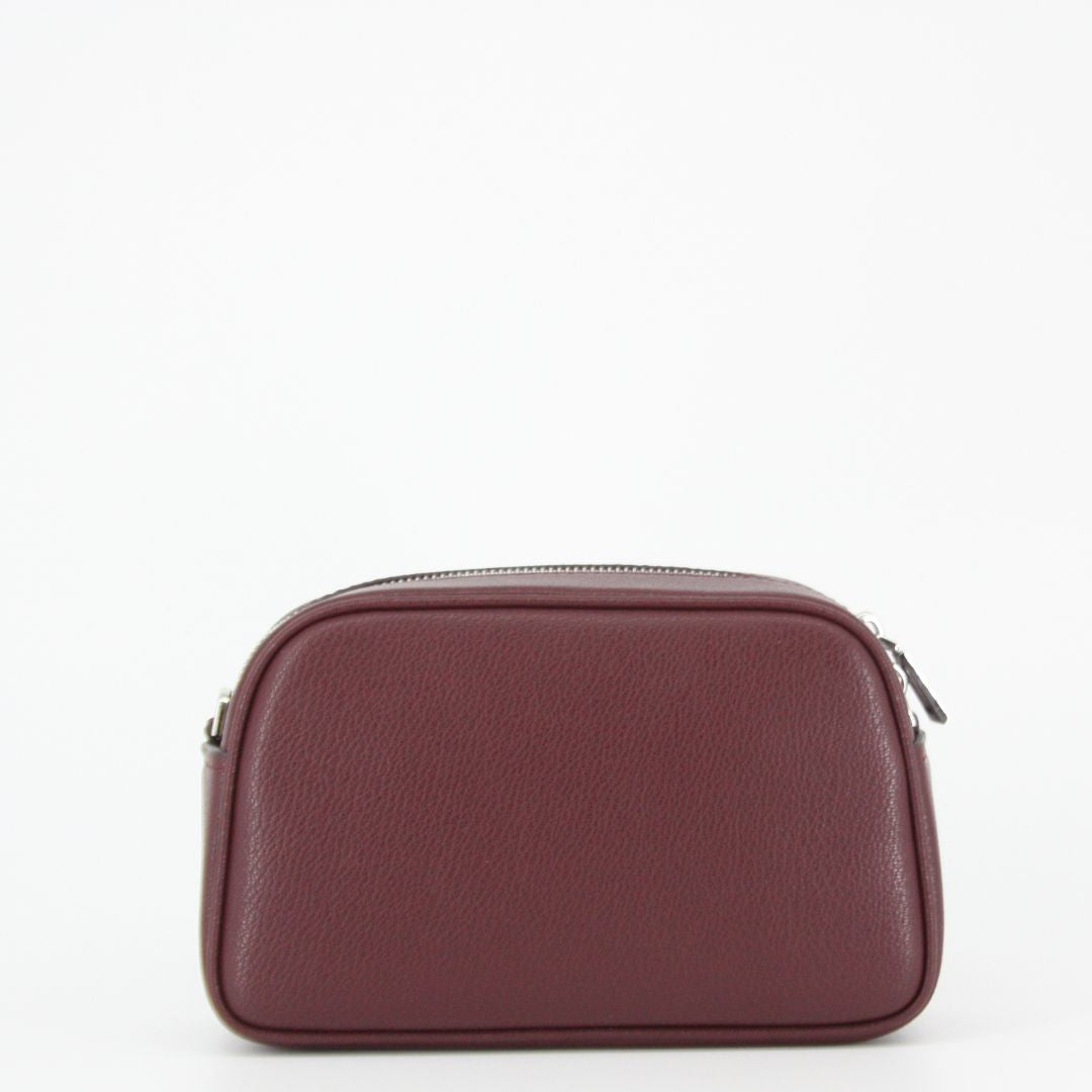 Michael Kors JET SET Burgundy Leather Camera Crossbody Bag
