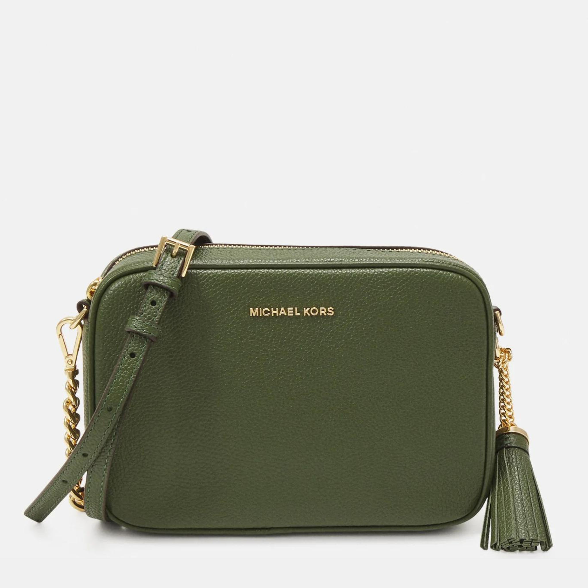 Michael Kors JET SET Green Camera Crossbody Handbag