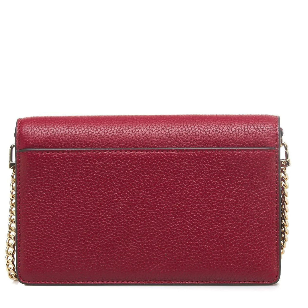 Michael Kors JET SET Średniej wielkości czerwona torebka typu crossbody ze skóry groszkowanej
