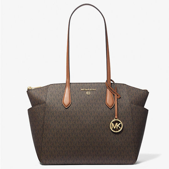 Michael Kors MARILYN Brown/Acorn Logo Tote Bag
