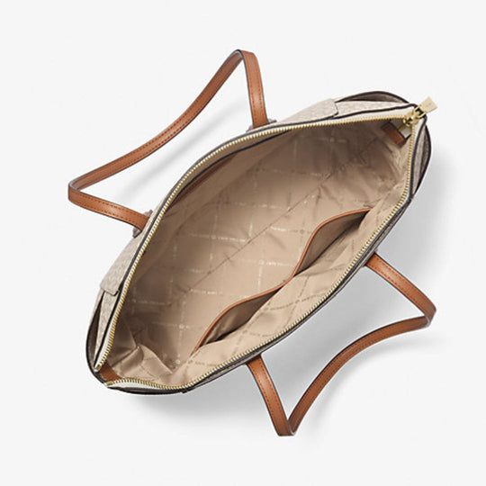 Michael Kors MARILYN Vanilla/Acorn Logo Tote Bag