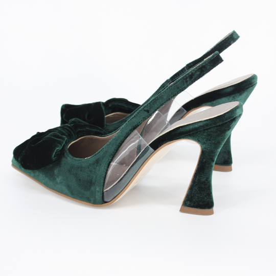 Pedro Miralles ALMADA Green Bow Detail Velvet Pump