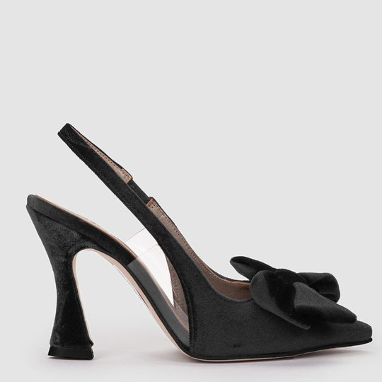 Pedro Miralles ALMADA Black Bow Detail Velvet Pump