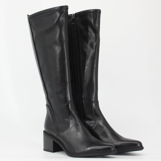Regarde Le Ciel ELETTRA Black Leather Knee-High Boots