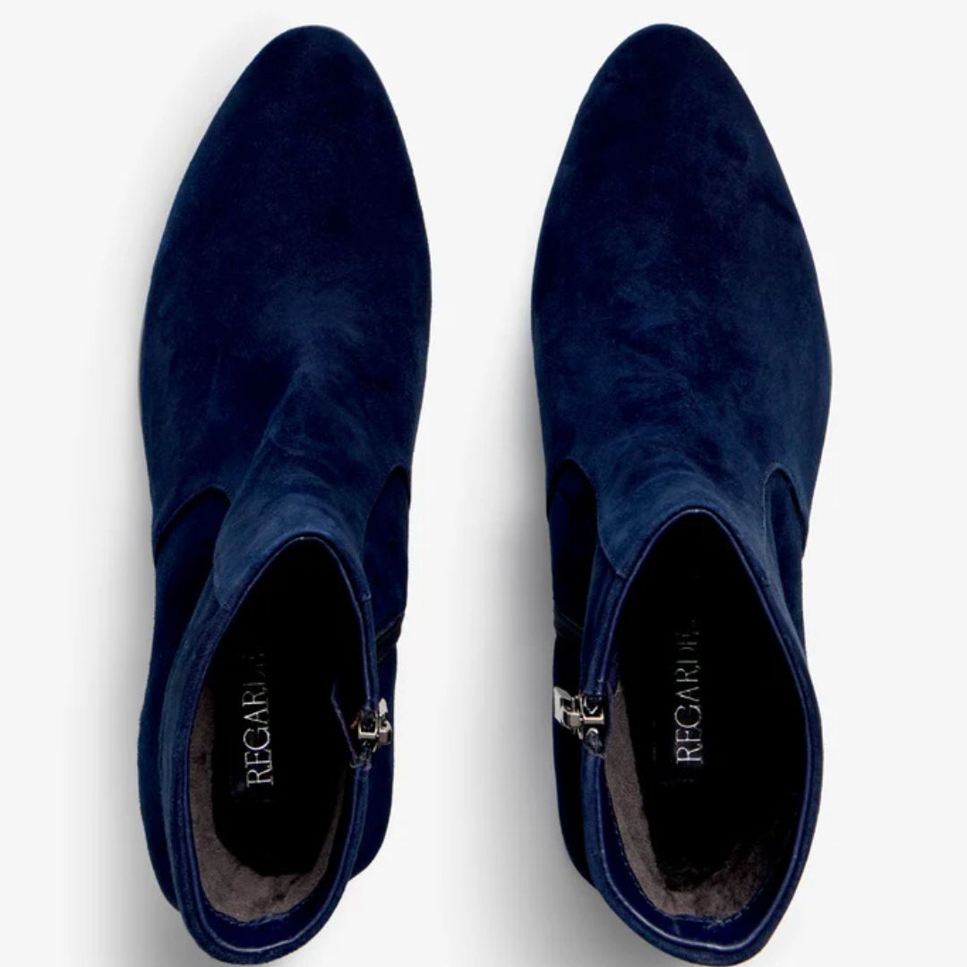 Regarde Le Ciel MILLIE Granatowe zamszowe botki do kostki