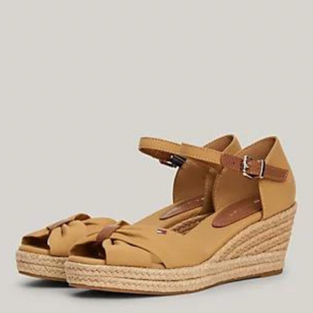 Tommy Hilfiger BASIC Open-Toe Khaki Wedges