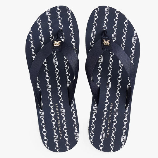 Tommy Hilfiger Monogram WEBBING Logo Navy Flip-Flops
