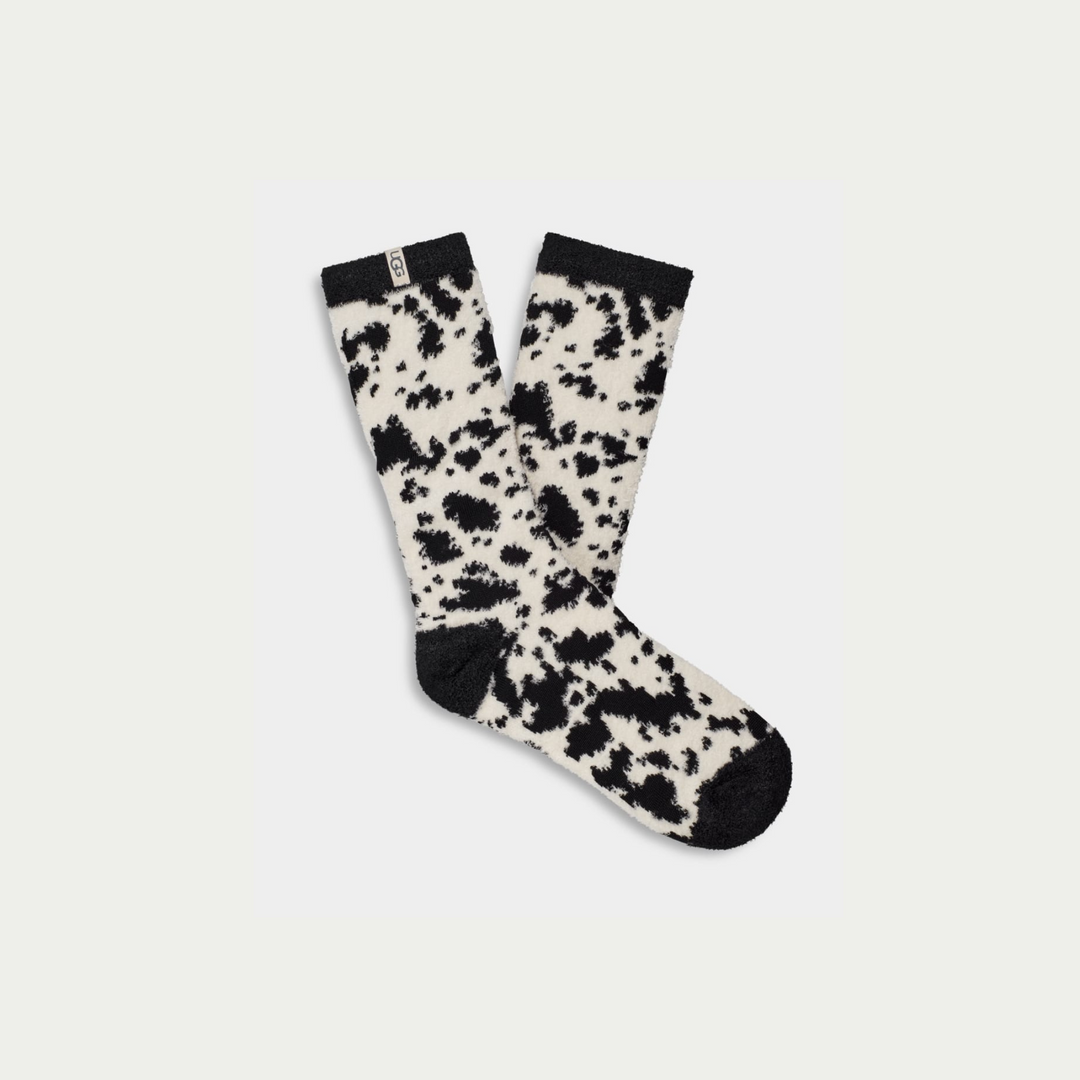 Ugg LESLIE Graphic Crew Sock Black/White