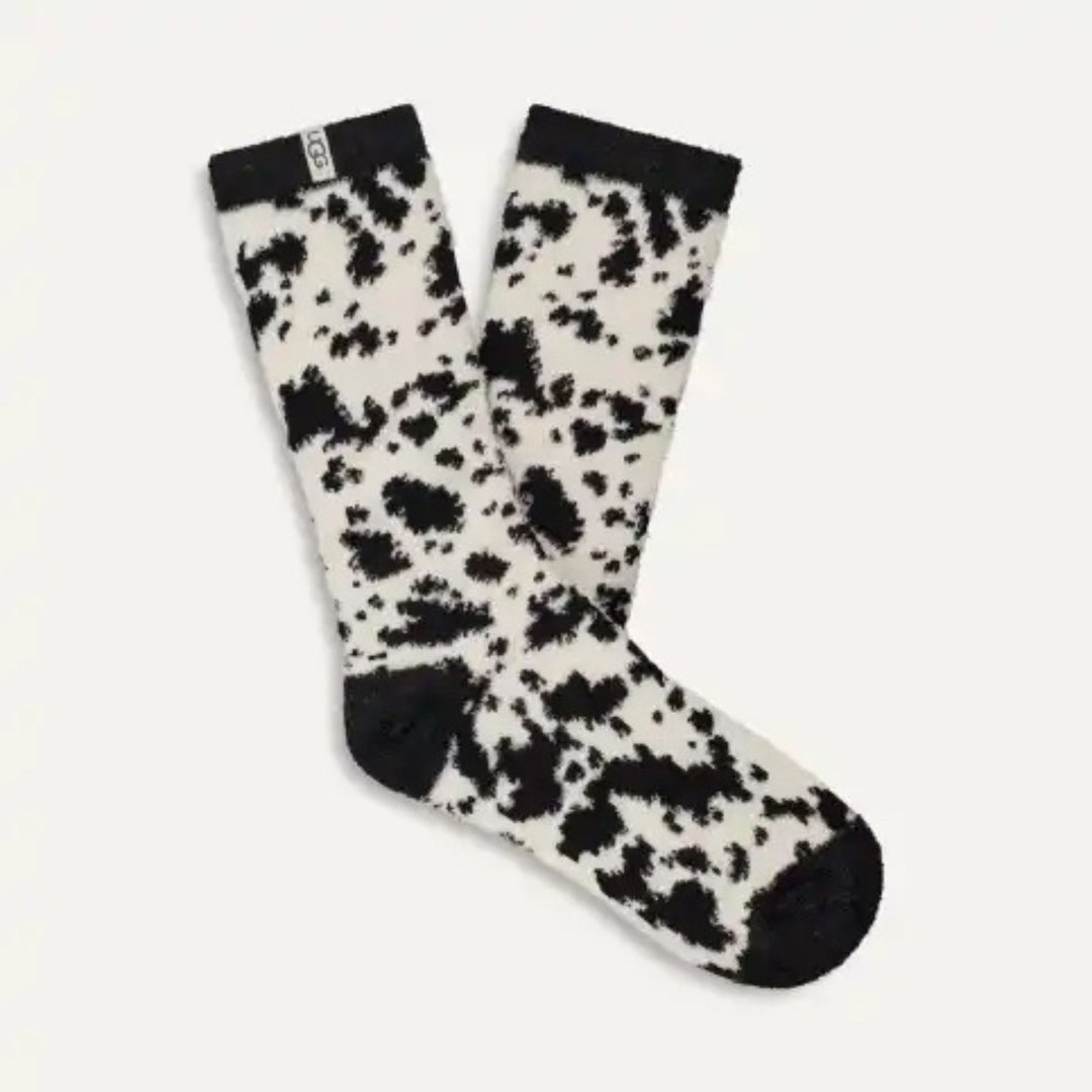 Ugg LESLIE Czarno-białe skarpetki Gazella Graphic Crew