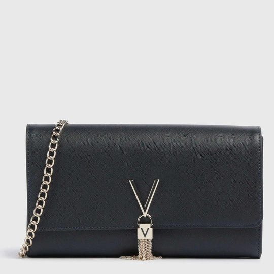 Valentino DIVINA SA Navy Chain Large Crossbody Bag
