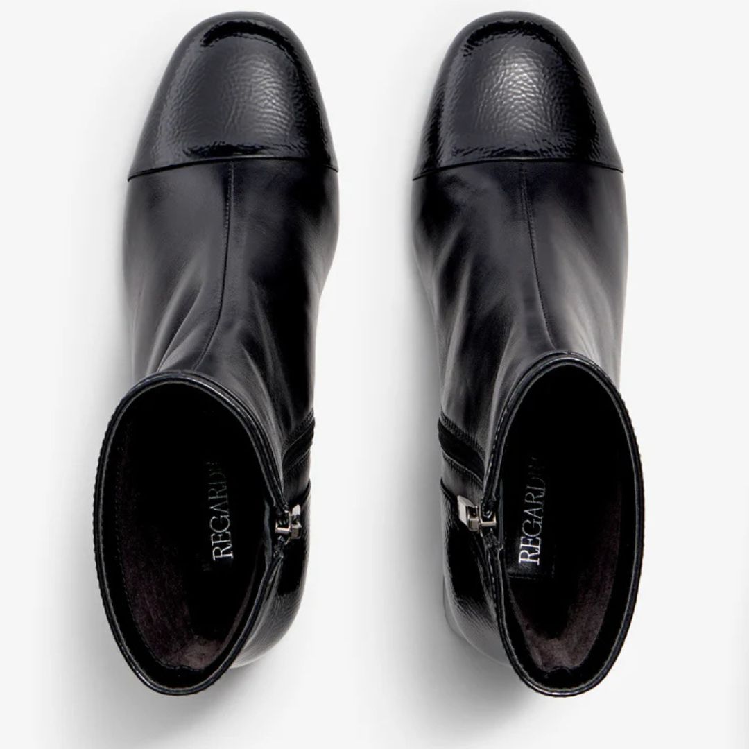 Regarde Le Ciel MYA Black Leather Ankle Boots