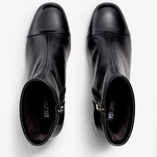 Regarde Le Ciel MYA Black Leather Ankle Boots