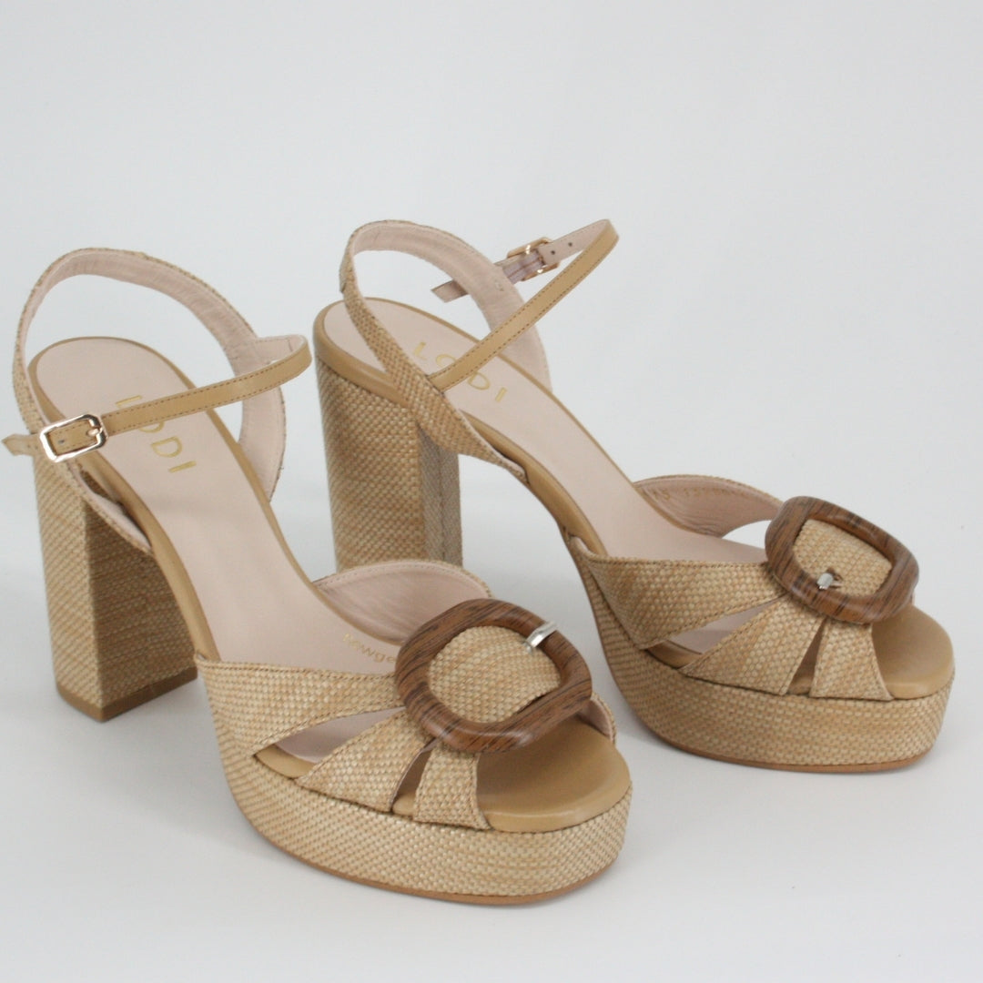 Lodi PAPU Beige Platform Court Shoes